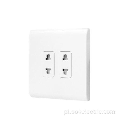 Tomadas elétricas britânicas 2Gang 2Pin Socket Outlets Branco